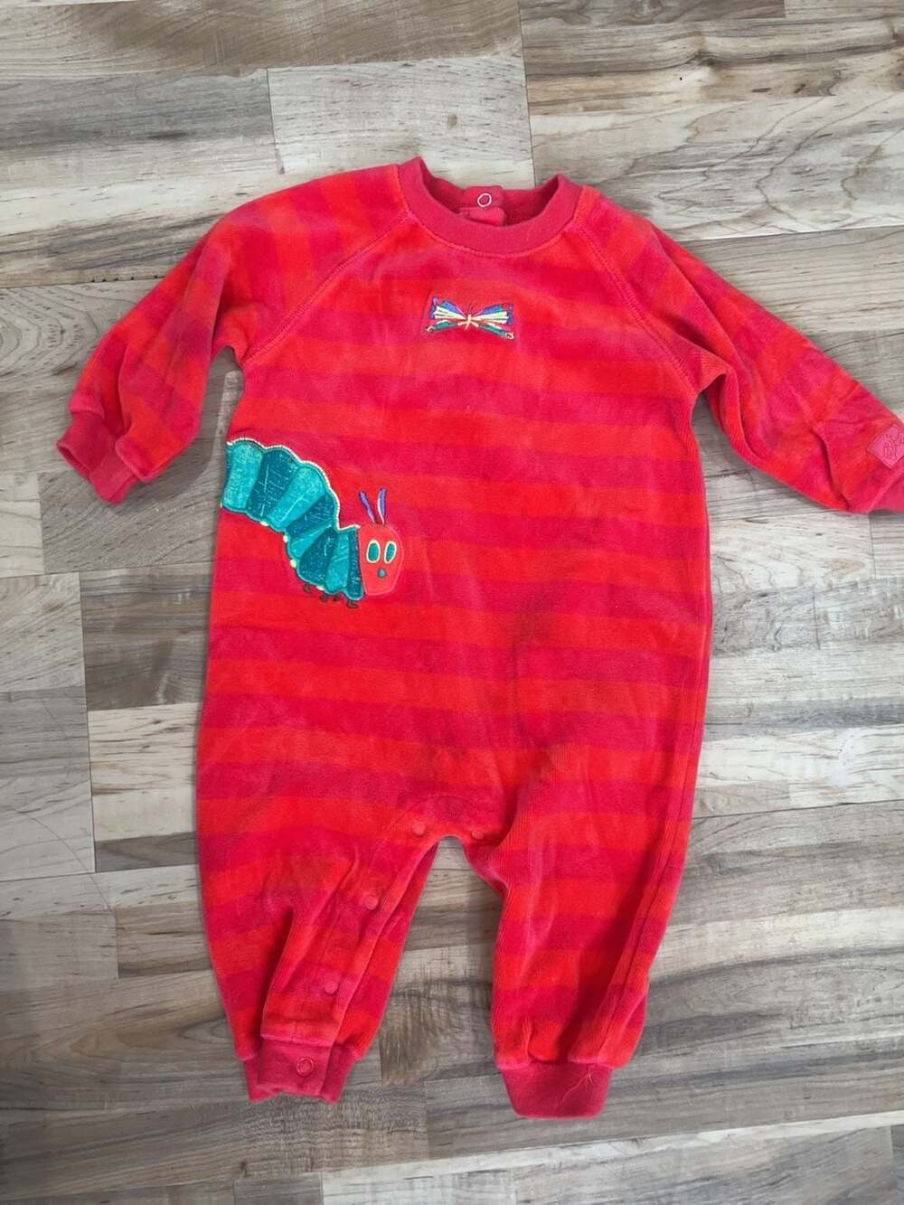 Baby Boy New Carter's Vintage 3-6 Month Hungry Caterpillar Red Velour Outfit